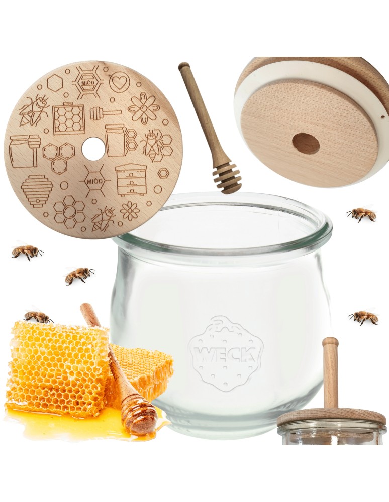 Słoiki weck - Słoik na miód WECK dozownik do miodu słoik do miodu z nabierakiem 580ml W4 - product MODO24.PL 15