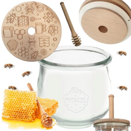 Słoik na miód WECK dozownik do miodu słoik do miodu z nabierakiem 580ml W4
