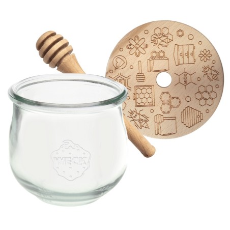 Słoik na miód WECK dozownik do miodu słoik do miodu z nabierakiem 580ml W4