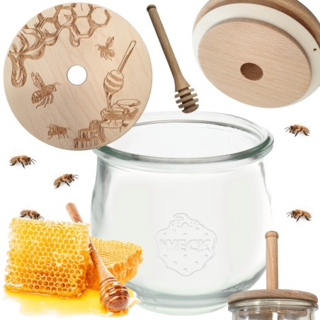 Słoik na miód WECK dozownik do miodu słoik do miodu z nabierakiem 580ml W2