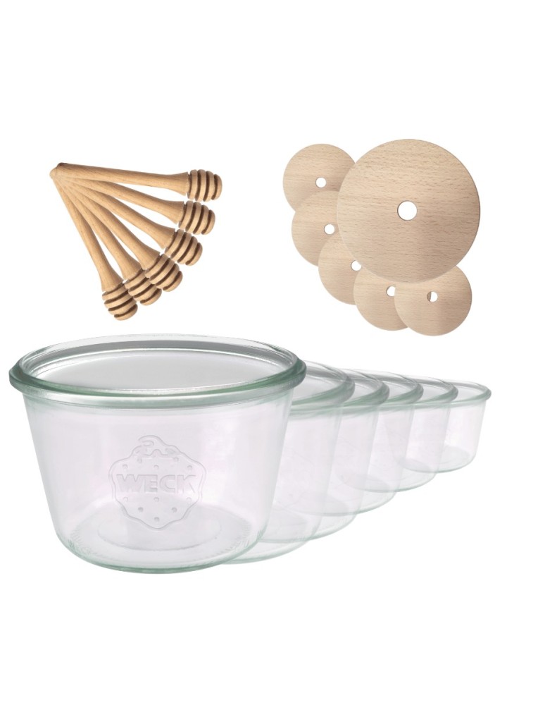 Słoiki weck - Słoiki na miód WECK zestaw słoików do miodu z nabierakiem 370ml W5 6szt EKO - product MODO24.PL 16