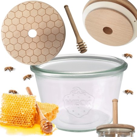 Słoik na miód WECK dozownik do miodu słoik do miodu z nabierakiem 370ml W3