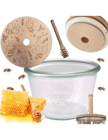 Słoiki weck - Słoik na miód WECK dozownik do miodu słoik do miodu z nabierakiem 370ml W1 - product 15