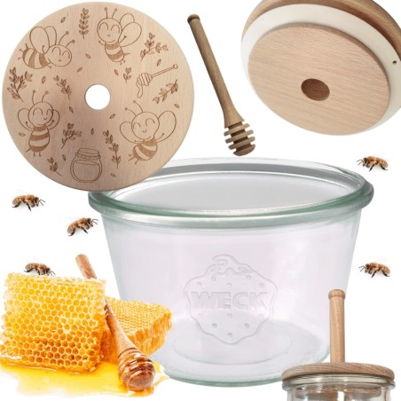 Słoik na miód WECK dozownik do miodu słoik do miodu z nabierakiem 370ml W1
