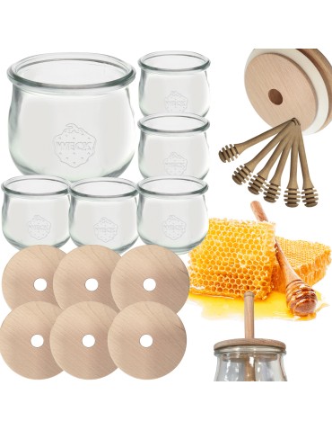 Słoiki weck - Słoiki na miód WECK zestaw słoików do miodu z nabierakiem 370ml W5 6szt EKO - product 15