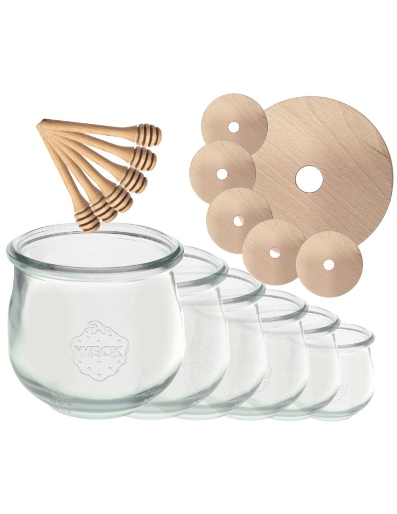 Słoiki weck - Słoiki na miód WECK zestaw słoików do miodu z nabierakiem 370ml W5 6szt EKO - product MODO24.PL 16