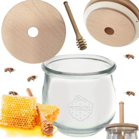 Słoik na miód WECK dozownik do miodu słoik do miodu z nabierakiem 370ml W5