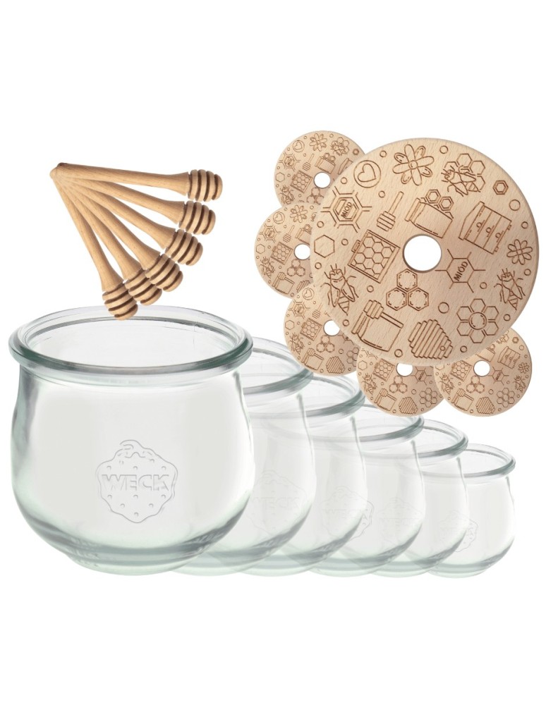 Słoiki weck - Słoiki na miód WECK zestaw słoików do miodu z nabierakiem 370ml W4 6szt EKO - product MODO24.PL 16