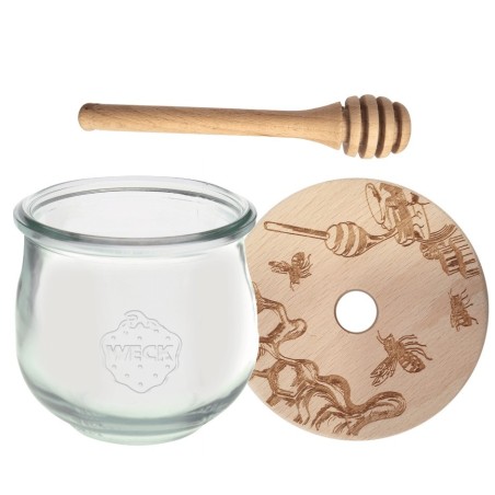Słoik na miód WECK dozownik do miodu słoik do miodu z nabierakiem 370ml W2
