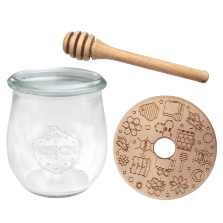 Słoik na miód WECK dozownik do miodu słoik do miodu z nabierakiem 220ml W4