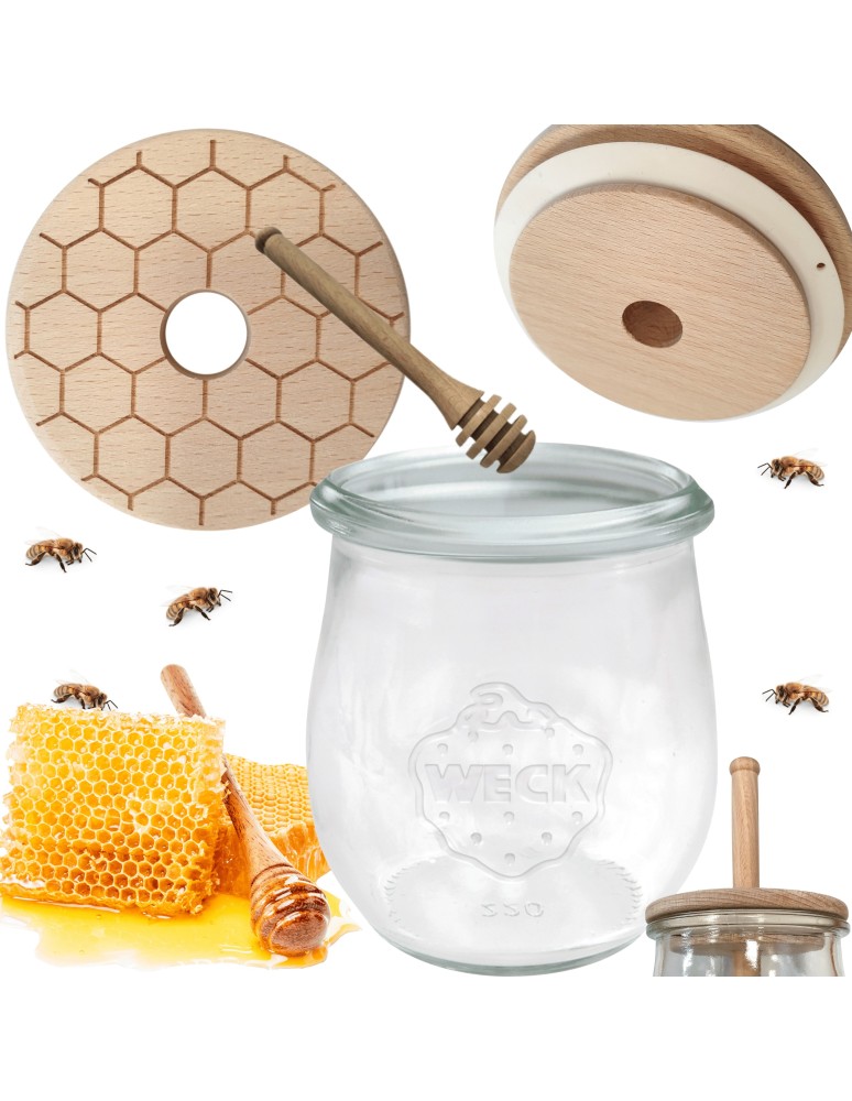 Słoiki weck - Słoik na miód WECK dozownik do miodu słoik do miodu z nabierakiem 220ml W3 - product MODO24.PL 15