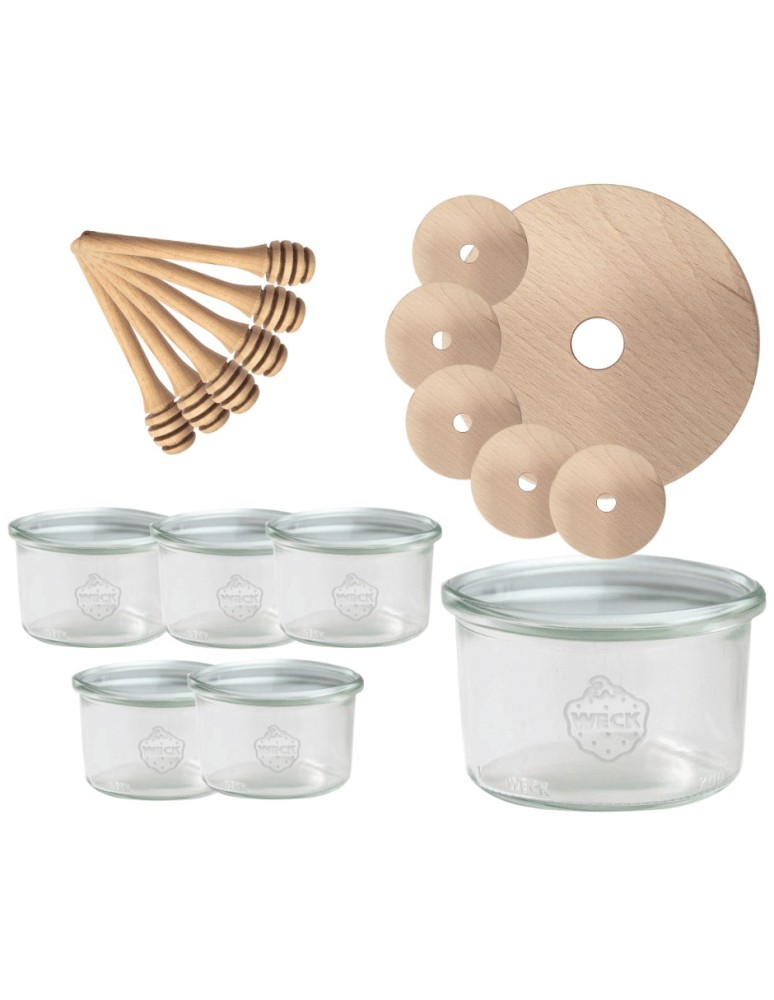 Słoiki weck - Słoiki na miód WECK zestaw słoików do miodu z nabierakiem 200ml W5 6szt EKO - product MODO24.PL 16