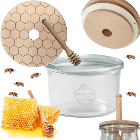 Słoik na miód WECK dozownik do miodu słoik do miodu z nabierakiem 200ml W3