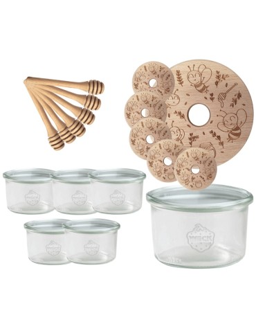 Słoiki weck - Słoiki na miód WECK zestaw słoików do miodu z nabierakiem 200ml W1 6szt EKO - product 16