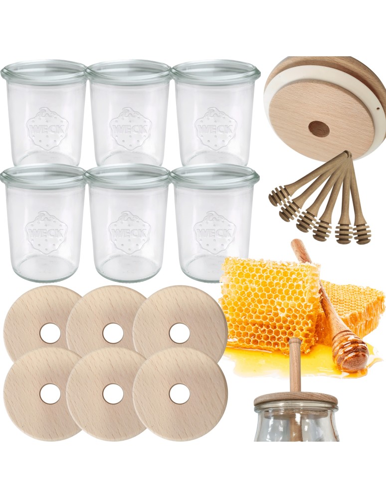 Słoiki weck - Słoiki na miód WECK zestaw słoików do miodu z nabierakiem 160ml W5 6szt EKO - product MODO24.PL 15