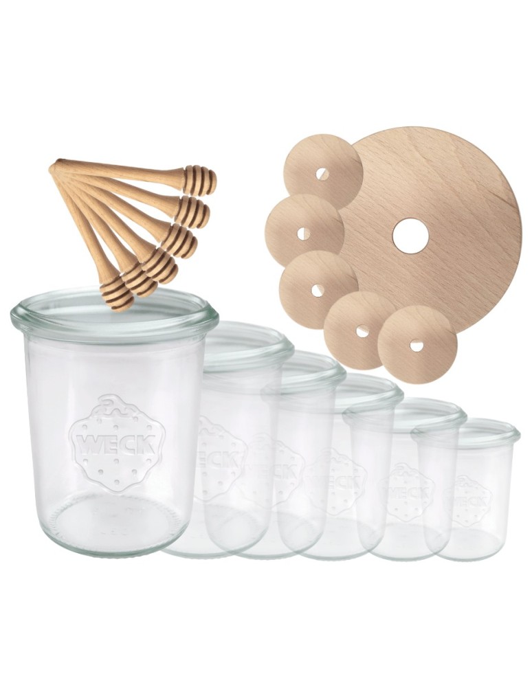 Słoiki weck - Słoiki na miód WECK zestaw słoików do miodu z nabierakiem 160ml W5 6szt EKO - product MODO24.PL 16