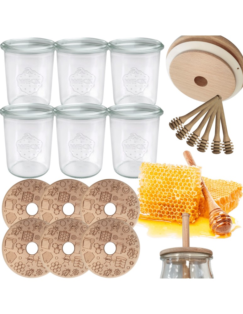 Słoiki weck - Słoiki na miód WECK zestaw słoików do miodu z nabierakiem 160ml W4 6szt EKO - product MODO24.PL 15