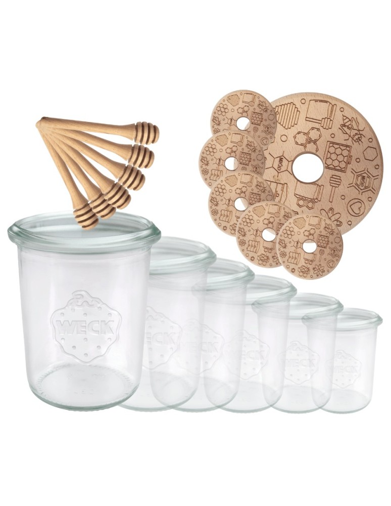 Słoiki weck - Słoiki na miód WECK zestaw słoików do miodu z nabierakiem 160ml W4 6szt EKO - product MODO24.PL 16