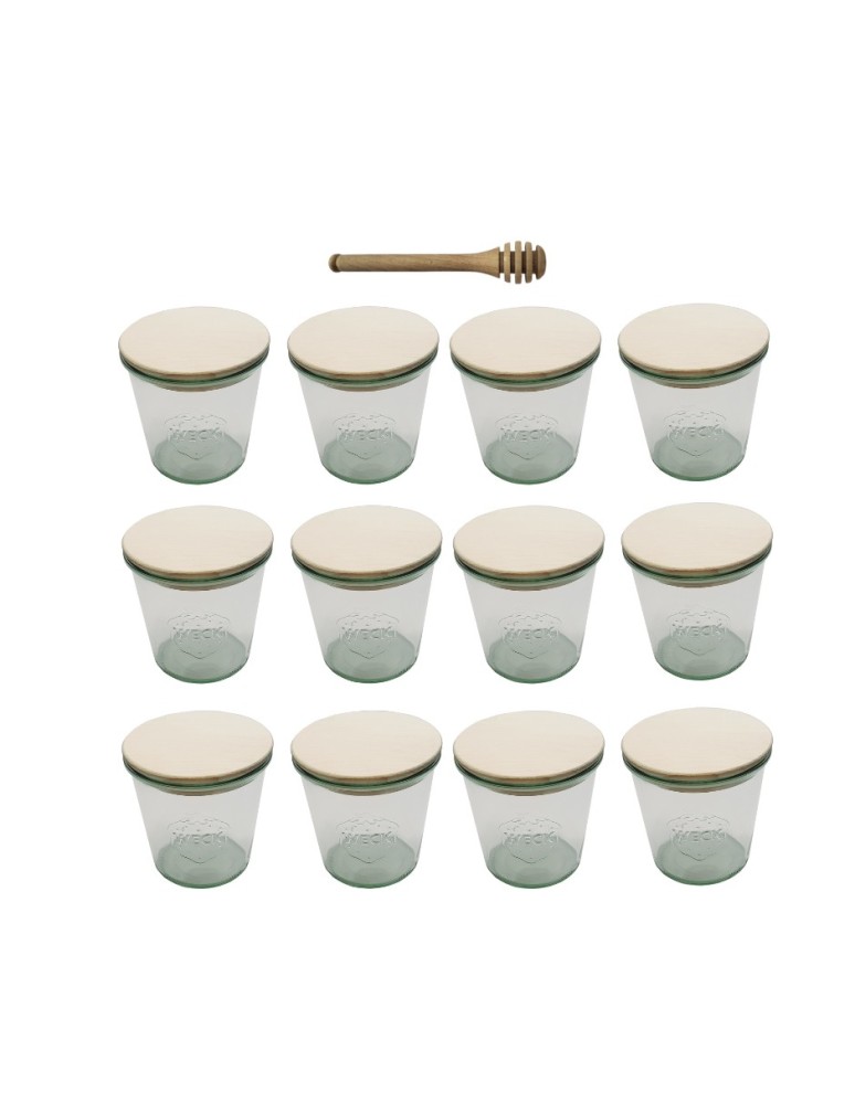 Słoiki i butelki - Słoiki WECK 12szt/ drewniane wieko, nabierak słoik 580ml MOLD - product MODO24.PL 22