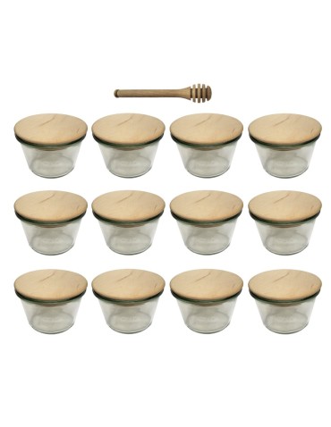 Słoiki i butelki - Słoiki WECK 12szt/ drewniane wieko, nabierak słoik 370ml MOLD - product 22