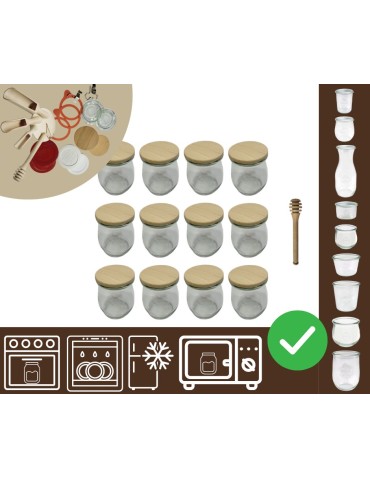 Słoiki i butelki - Słoiki WECK 12szt/ drewniane wieko, nabierak słoik 220ml TULIP - product 20