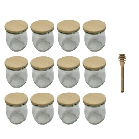 Słoiki WECK 12szt/ drewniane wieko, nabierak słoik 220ml TULIP