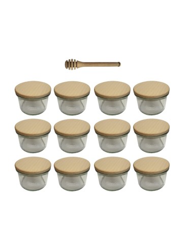 Słoiki i butelki - Słoiki WECK 12szt / drewniane wieko, nabierak słoik 200ml MOLD - product 22