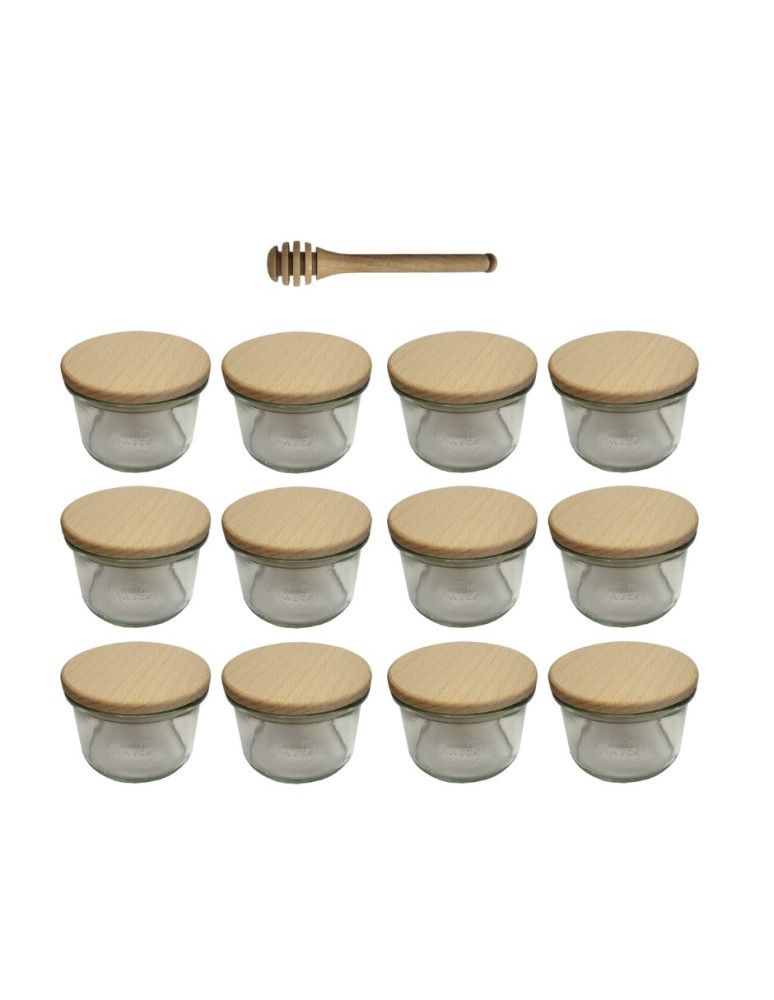 Słoiki i butelki - Słoiki WECK 12szt / drewniane wieko, nabierak słoik 200ml MOLD - product MODO24.PL 22