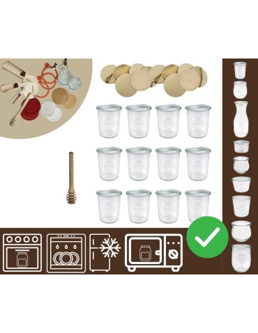 Słoiki i butelki - Słoiki WECK x12 / drewniane wieko, nabierak słoik 160ml MOLD - product 19