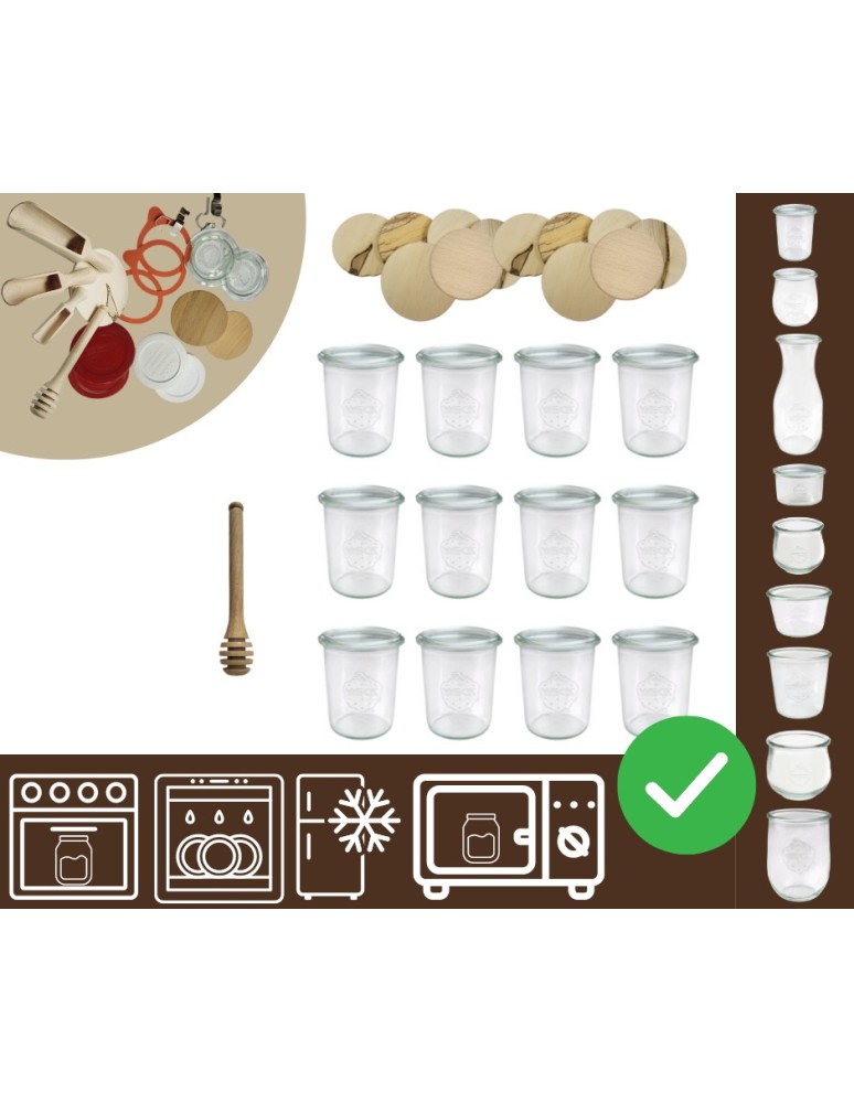 Słoiki i butelki - Słoiki WECK x12 / drewniane wieko, nabierak słoik 160ml MOLD - product MODO24.PL 19