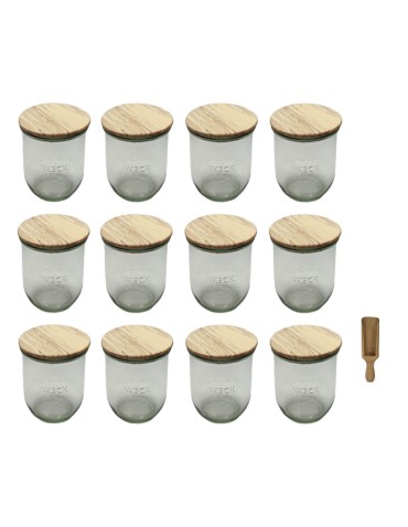 Słoiki i butelki - Słoiki WECK 12szt/ drewniane wieko, miarka słoik 1l 1062ml TULIP - product 22
