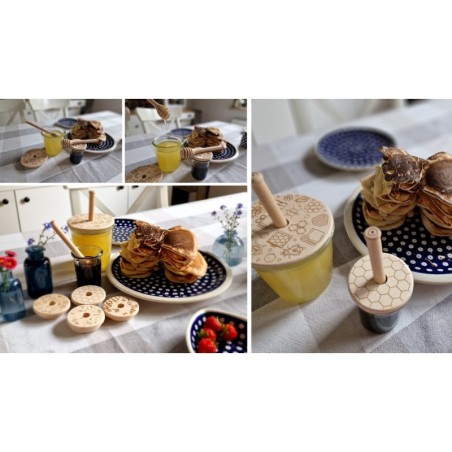 Słoiki WECK 6szt/ drewniane wieko, miarka słoik 580ml TULIP