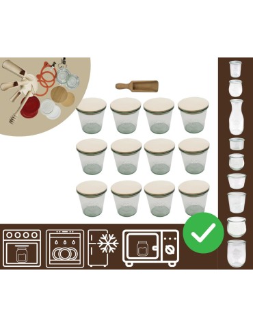 Słoiki i butelki - Słoiki WECK 12szt/ drewniane wieko, miarka słoik 580ml MOLD - product 20