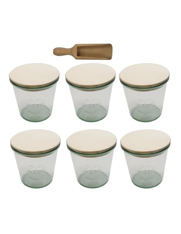 Słoiki i butelki - Słoiki WECK 6szt/ drewniane wieko, miarka słoik 580ml MOLD - product 22