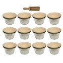 Słoiki WECK 12szt/ drewniane wieko, miarka słoik 370ml MOLD