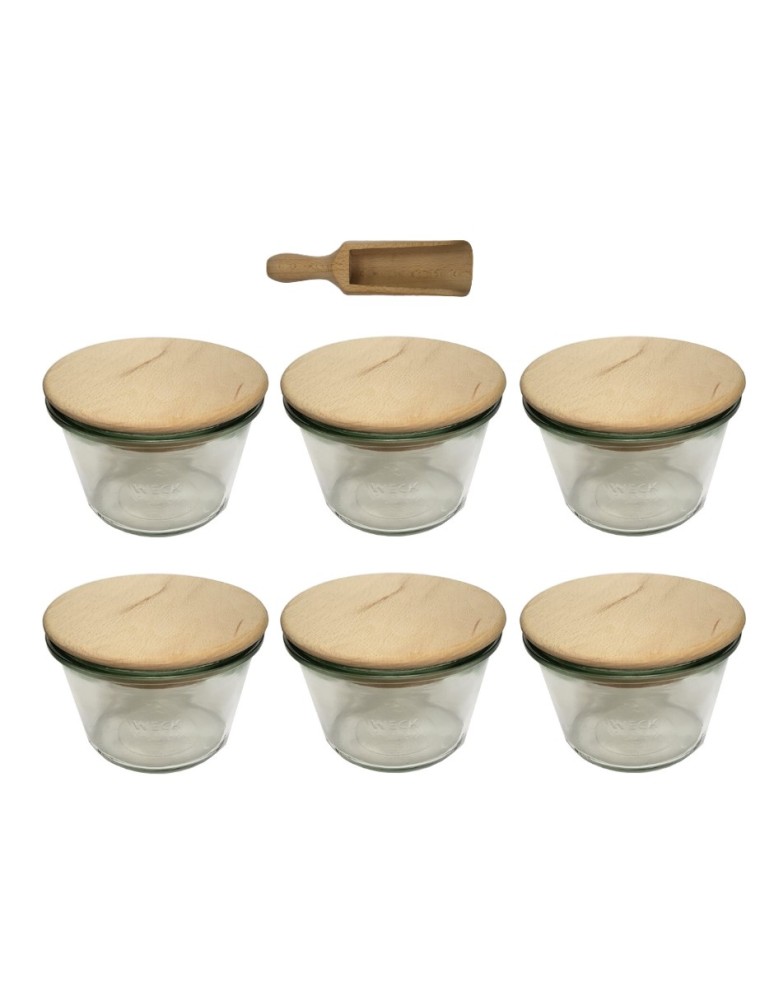 Słoiki i butelki - Słoiki WECK 6szt/ drewniane wieko, miarka słoik 370ml MOLD - product MODO24.PL 22