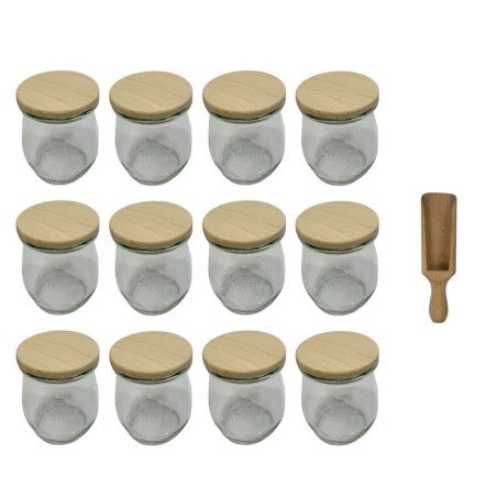 Słoiki WECK 12szt/ drewniane wieko, miarka słoik 220ml TULIP