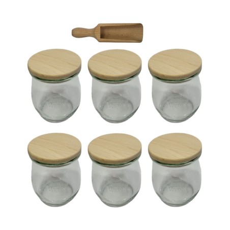 Słoiki WECK 6szt/ drewniane wieko, miarka słoik 220ml TULIP