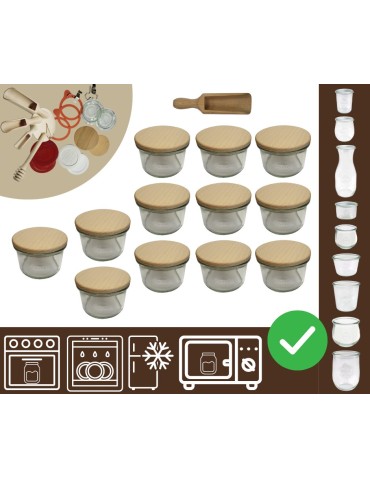 Słoiki i butelki - Słoiki WECK 12szt / drewniane wieko, miarka słoik 200ml MOLD - product 20