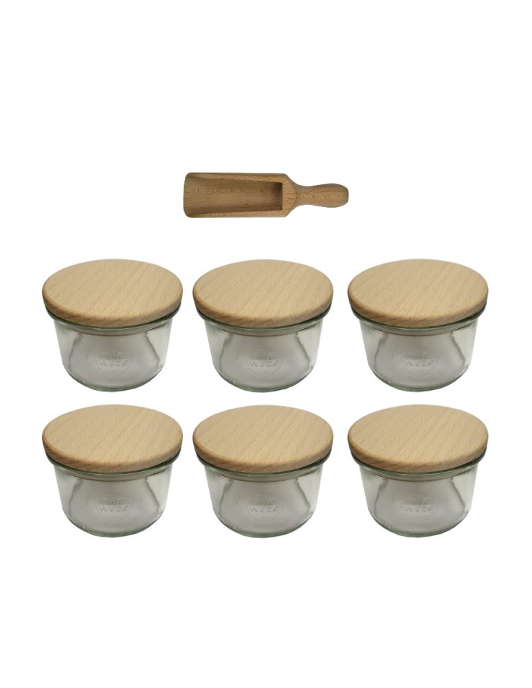 Słoiki i butelki - Słoiki WECK 6szt / drewniane wieko, miarka słoik 200ml MOLD - product MODO24.PL 22