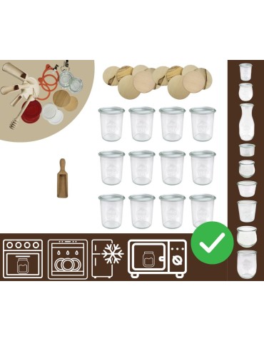 Słoiki i butelki - Słoiki WECK x12 / drewniane wieko, miarka słoik 160ml MOLD - product 19