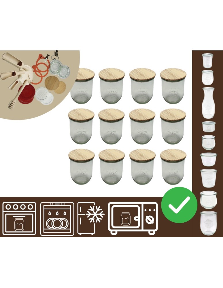 Słoiki i butelki - Słoiki WECK 12szt/ drewniane wieko słoik 1l 1062ml TULIP - product MODO24.PL 20