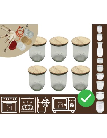 Słoiki i butelki - Słoiki WECK 6szt/ drewniane wieko słoik 1l 1062ml TULIP - product 20