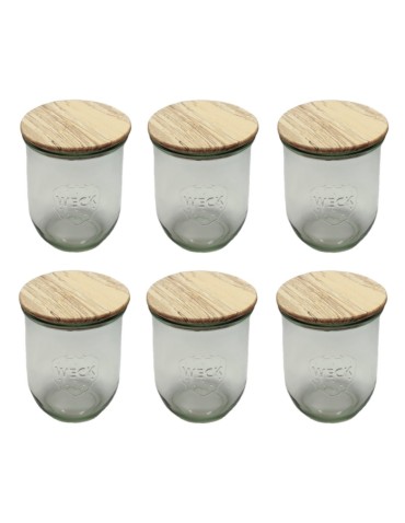 Słoiki i butelki - Słoiki WECK 6szt/ drewniane wieko słoik 1l 1062ml TULIP - product 22