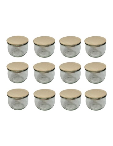 Słoiki i butelki - Słoiki WECK 12szt/ drewniane wieko słoik 370ml TULIP - product 22