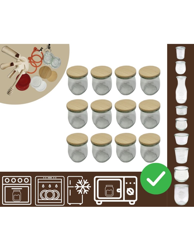 Słoiki i butelki - Słoiki WECK 12szt/ drewniane wieko słoik 220ml TULIP - product MODO24.PL 20