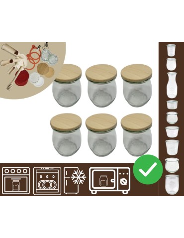 Słoiki i butelki - Słoiki WECK 6szt/ drewniane wieko słoik 220ml TULIP - product 20