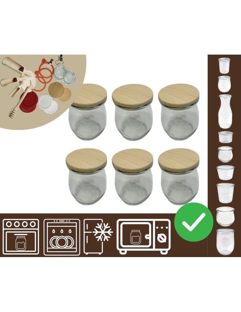 Słoiki i butelki - Słoiki WECK 6szt/ drewniane wieko słoik 220ml TULIP - product MODO24.PL 20