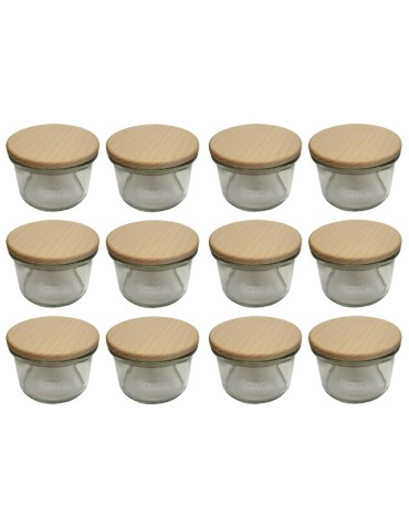 Słoiki i butelki - Słoiki WECK 12szt / drewniane wieko słoik 200ml MOLD - product 22