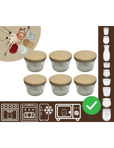 Słoiki i butelki - Słoiki WECK 6szt / drewniane wieko słoik 200ml MOLD - product 20